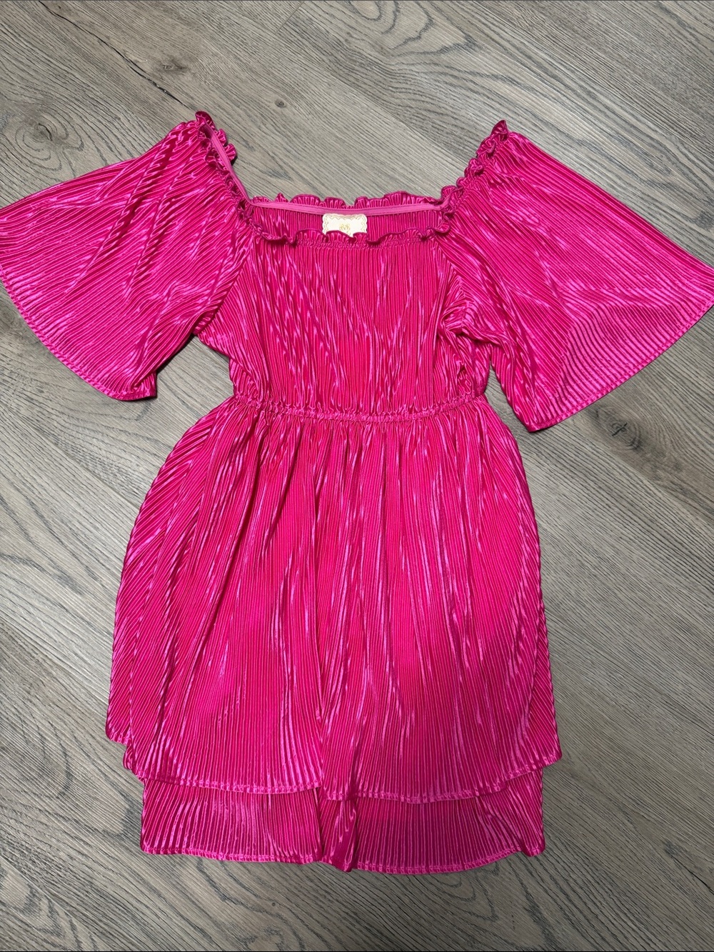 Simply Southern Hot Pink Pleated Mini Dress